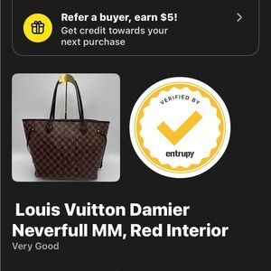 Louis Vuitton Damier Tote with Red Interior